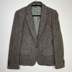 Vintage Harris wool button Tweed Blazer Career Jacket Coat size 8 great conditio